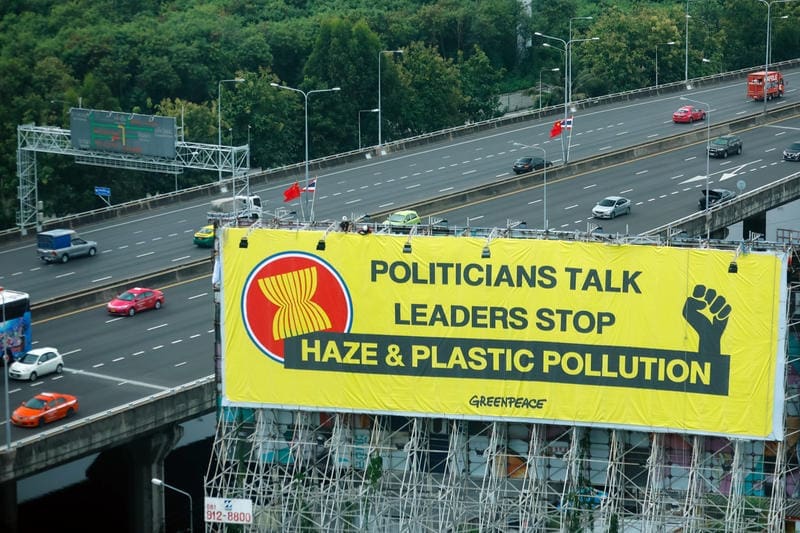 Banner Action during 35th ASEAN Summit in Bangkok.